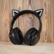 Накладні навушники ONIKUMA Bluetooth Gaming CAT with LED B90, 800mAh, BT5.0, AUX, 800mAh, 15h, black - зображення 5