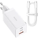 Адаптер - блок сетевой Baseus GaN5 Pro Fast Charger 65W + C to C кабель белый - изображение 1