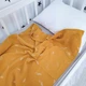 Муслиновий плед 4х-слойный 120х90 см Oh My Kids "Листочки" горчичный - изображение 4