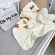 Детское махровое полотенце с уголком 70х70 см Oh My Kids "Мишки" молочный - изображение 3