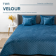 Покривало ТЕП "VELOUR" 240*260 см синій/ромб круглий - зображення 1