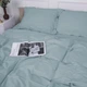 Простынь MirSon двуспальная 200x220 см 30-0015 Green Wave Satin Stripe (2200005253441) - изображение 1