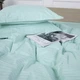 Простынь MirSon двуспальная 200x220 см 30-0013 Azure Satin Stripe (2200005252604) - изображение 3