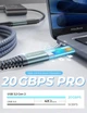 Кабель-подовжувач AINOPE Type-C to Type-C USB3.2 , 240W, 20Gbps, 2м Grey - зображення 4