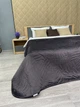 Покривало стьобане Decorator Велюр листя 220х240 см графітовий (85-037) - зображення 6