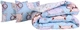 Набор MirSon №2807 Color Fun Line Whales одеяло летнее полуторное 140х205 EcoSilk + две наволочки 50х70 (2200006684442) - изображение 1
