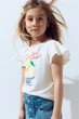 Футболка на дівчинку з воланами H&M 98-104 см біла - изображение 3