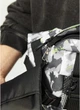 Спортивна сумка чоловіча через плече бананка для телефону та документів велика Sambag Чорно-білий 38505 - зображення 7