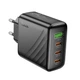 Сетевое зарядное устройство Hoco CS27A PD67W / 3.35A USB+3Type-C быстрая зарядка для ноутбука Black - изображение 2
