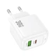 Мережевий зарядний пристрій Hoco CS55A 30W / 3A USB+Type-C із швидкою зарядкою White - зображення 2