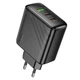 Мережевий зарядний пристрій Hoco CS26A PD45W / 3A USB+2Type-C із швидкою зарядкою Black - зображення 1