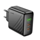 Мережевий зарядний пристрій Hoco CS26A PD45W / 3A USB+2Type-C із швидкою зарядкою Black - зображення 2
