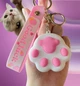 Брелок подвеска на рюкзак Таба лапка игрушка 5 см кошачья Squishies Сквиш Бело-Розовая - изображение 2