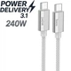 USB кабель на 240W Type-C Type-C U134 Primero (1.8m, 240W, 480Mbps, PD3.1). Gray - зображення 1