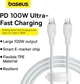 Кабель Type-C на Type-C Baseus Pudding Series Fast Chargingf Data Cable (1,2m, 100W, 5A, 480 Mbps). White - зображення 4