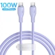 Кабель Type-C на Type-C Baseus Pudding Series Fast Chargingf Data Cable (1.2m, 100W, 5A, 480 Mbps). Purple - зображення 1