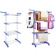Сушилка для белья напольная Garment Rack With Wheels на 20 кг 3 яруса на колесах цвет белый - изображение 2