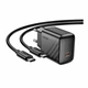 Зарядний пристрій Hoco CS24A USB-C 25W + Type-C to Type-C Black - зображення 3