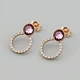Сережки з кристалами Swarovski 53422 розмір 21х15 мм колір аметистовий вага 3.4 г позолота 18К - зображення 1