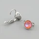 Сережки з кристалами Swarovski Сан Марино 40432 розмір 17х10 мм колір рожевий вага 3.1 г позолота Біле Золото - зображення 2