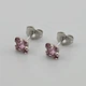 Сережки з кристалами Swarovski 53228 розмір 7х7 мм колір димчасто рожевий вага 1.0 г позолота Біле Золото - зображення 1