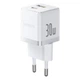 Мережевий зарядник пристрій Baseus Palm Fast Charger C+U 30W EU Moon White - зображення 1