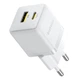 Мережевий зарядник пристрій Baseus Palm Fast Charger C+U 30W EU Moon White - зображення 4