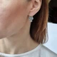 Серебряные женские серёжки серьги Совы с Зелеными глазками серебро 925 пробы Черненное 2148 4.00г - изображение 6