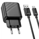 Зарядний пристрій HOCO CS21A Rich single port QC3.0 charger set USB to Type-C cable EU Black (6942007609906) - зображення 5