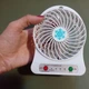 Портативный мини вентилятор UKC Fan HF39 с подсветкой, аккумуляторный 18650, USB Белый - изображение 4