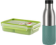 Набір Tefal Бранч-бокс MasterSeal Clip&Go Прямокутний 1.2 л + Термопляшка Bludrop soft touch 500 мл Зелений (SET20_2пр.) - зображення 1