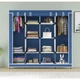 Тканный шкаф для одежды складной на молнии 170×45×170 см Storage Rack, компактный органайзер для хранения вещей с полками, каркасный разборный шкаф-органайзер для дома, дачи, общежития, арендованного жилья Синяя RLC-170-Blue - изображение 3
