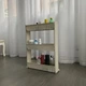Полиця етажерка для ванної Bonro B03 54х13х72 см на колесах пластикова Сіра (117-76-42400271) - зображення 2