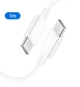 Комплект швидкого заряджання для Apple iPhone 15 16 Plus Pro Max, Samsung, Xiaomi, Huawe, i Meizu Мережний зарядний пристрій Блок Type-C 20W USB-C Power Adapter, Кабель зарядки Type -C to Type-C (USB-C to USB-C) 1м White - зображення 4