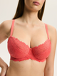 Бюстгальтер ущільнений мереживний Esotiq Lynn 42330-32X 75G Червоний (5903972563601) - зображення 1