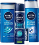 Zestaw dla mężczyzn Nivea Men Strong Power Żel pod prysznic Freash Ocean 250 ml + Szampon Strong Power 400 ml + Balsam do ust Labello 5.5 ml + Dezodorant w sprayu Dry Frash 150 ml (4006000036113) - obraz 3