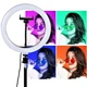 Кольцевая LED лампа RGB MJ38 38см 220V 1 крепл.тел USB + пульт - изображение 3