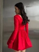 Жіноча комбінована міні сукня з пишною спідницею Uaclothes 44 Червоний (like32955-131691365) - изображение 4