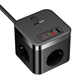 Мережевий зарядний пристрій Baseus PowerCombo Cube Power Strip 3AC+2U+2C 30W 1.5m EU Cluster Black E00066400117-00 - зображення 3