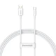 Кабель Baseus Superior Series (SUPERVOOC) Fast Charging Data Cable USB to Type-C 65W 1m White (CAYS000902) - зображення 1