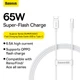Кабель Baseus Superior Series (SUPERVOOC) Fast Charging Data Cable USB to Type-C 65W 1m White (CAYS000902) - зображення 9