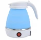 Складной электрочайник для путешествий Electric Kettle силиконовый 600 мл Голубой 220 В - изображение 7