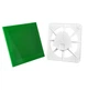 Вентиляційна решітка декоративна з панеллю AirRoxy 150x150 dRim grill Green Gloss Plexi - комплект (02-300-01-167) - зображення 1
