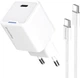 Пристрій зарядний мережевий Colorway GaN Mini 30W PD Port PPS USB-C біле + cable Type-C - зображення 1