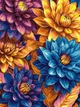 Картина по номерам Ideyka Яркие георгины с красками металлик extra 30х40 см (4823104375418) - изображение 1