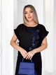 Лляна сукня довжини максі з квітковою вишивкою INNOE 270353-5-1, р. 44-46 Чорний - изображение 2