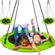 Качели гнездо аиста Malatec 23515 120 см круглые зелено-черные подвесные для сада до 150 кг стальной каркас оксфорд 600D с регулировкой веревок - изображение 4
