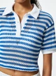 Поло женское Koton 4SAL10941IK7S2 L Синее (8684288200240) - изображение 5