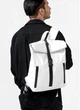 Рюкзак RollTop з екошкіри, регульовані плечеві ремені, об'ємне відділення, білий - зображення 1