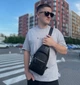 Мужская сумка-слинг кожаная 18х32х7 кросс боди для прогулок Tiding Bag A25F-5060A черная - изображение 3
